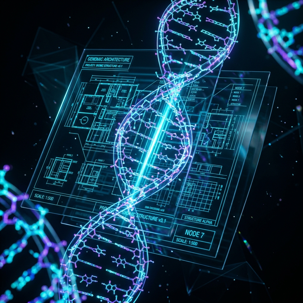 Abstract 3D architectural rendering of Business DNA